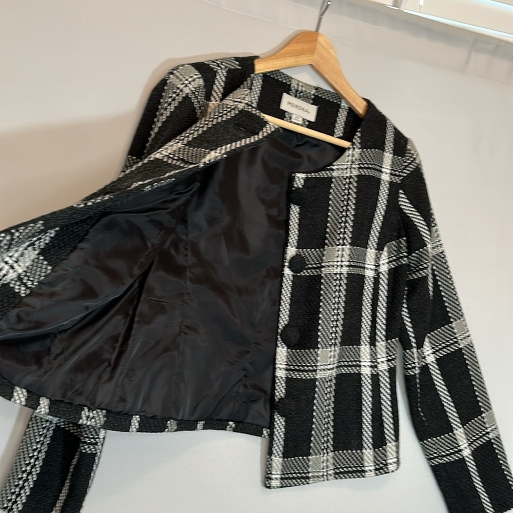 Merona Womens Size XS Plaid Jacket Blazer Coat Cloth Cover Buttons Pockets Lined - Picture 12 of 16